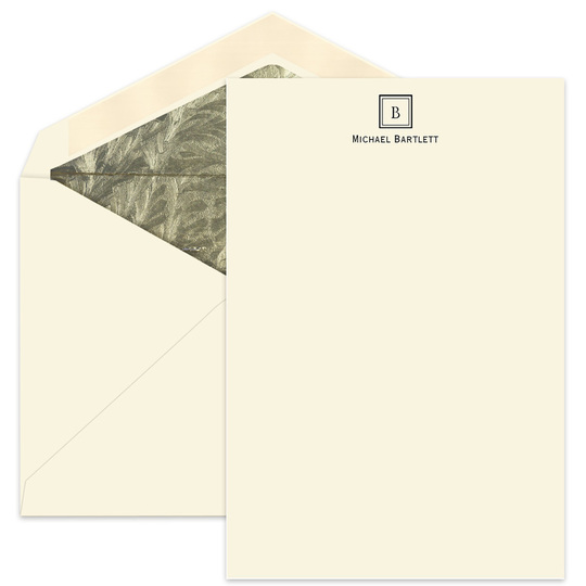 Initial Square Ecru Letter Sheets